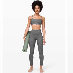 Lululemon Align Pant II 25" Size 4 Mini Heathered Herringbone Black White EUC